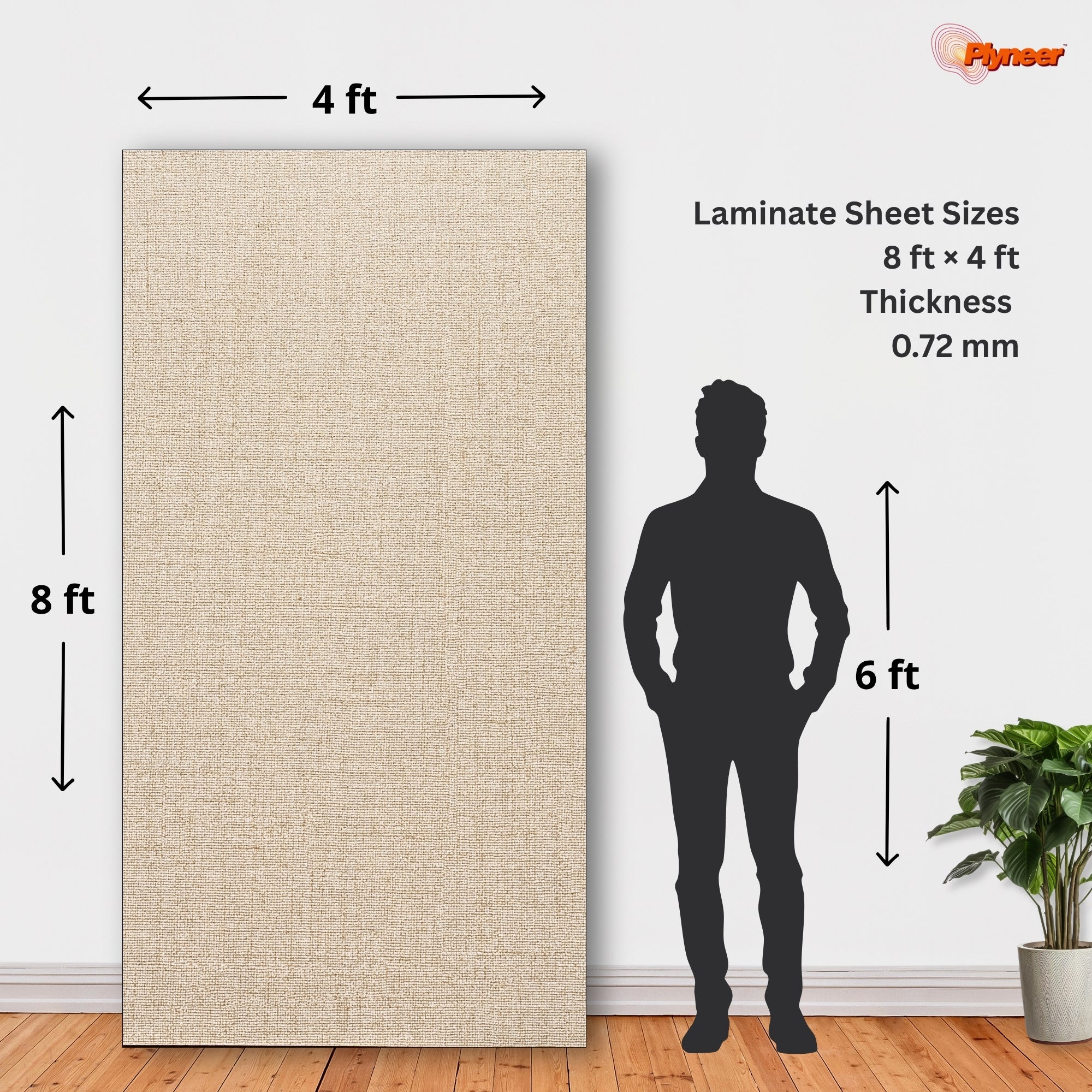 Plyneers Fabric Laminate 2633 SF Linen Fabric Brown