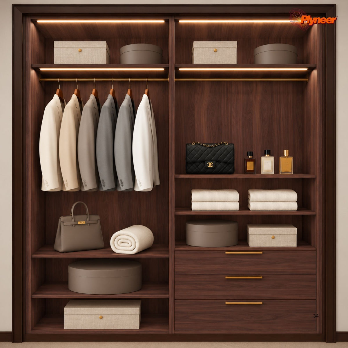 Plyneer Wood Laminate 5150 SF Meso Oak – Elegant Deep Brown Wood Grain Look