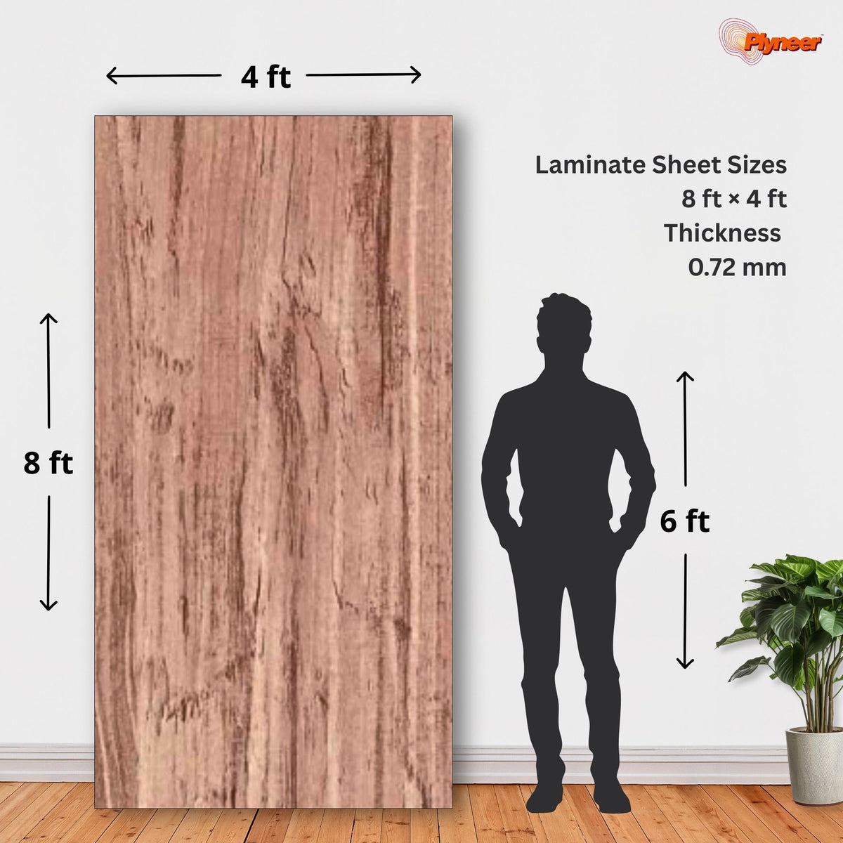 Plyneer Wood Laminate 5138 SF Elm Timber – Elegant Warm Brown Wood Grain Look