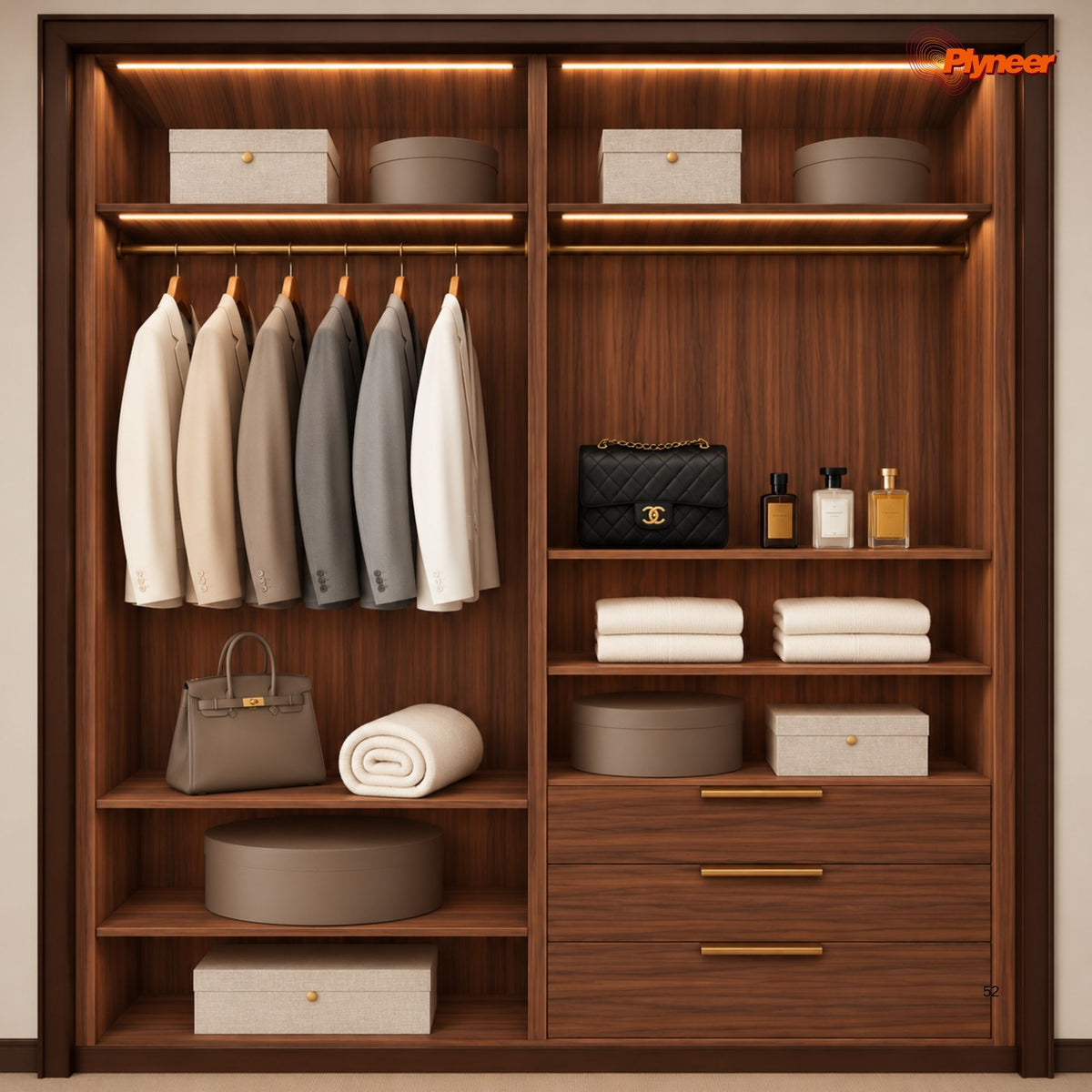 Plyneer Wood Laminate 5148 SF Pale Brown Oak – Elegant Warm Brown Wood Grain Look