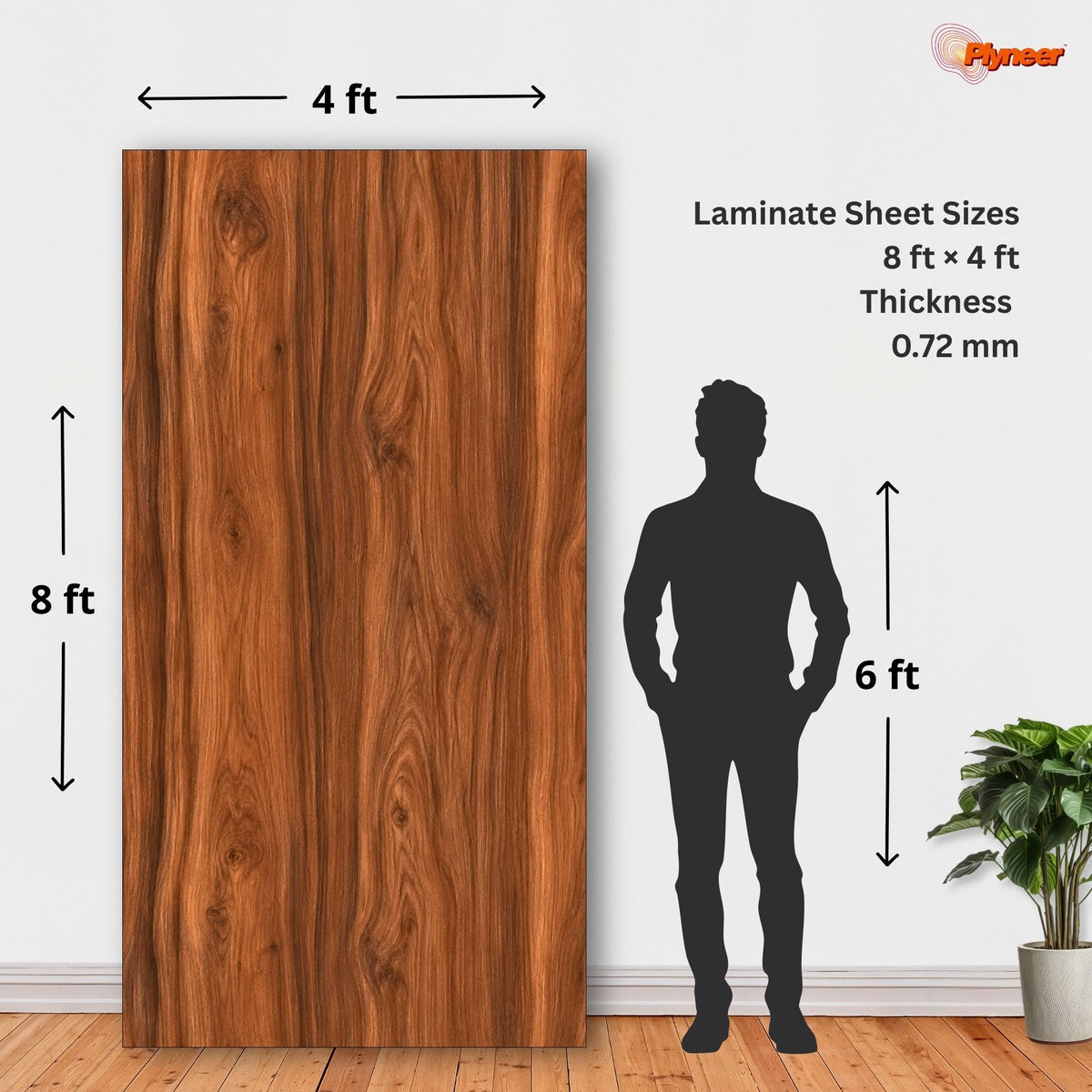 Plyneer Wood Laminate 5146 SF Denver Walnut – Elegant Warm Walnut Wood Grain Look