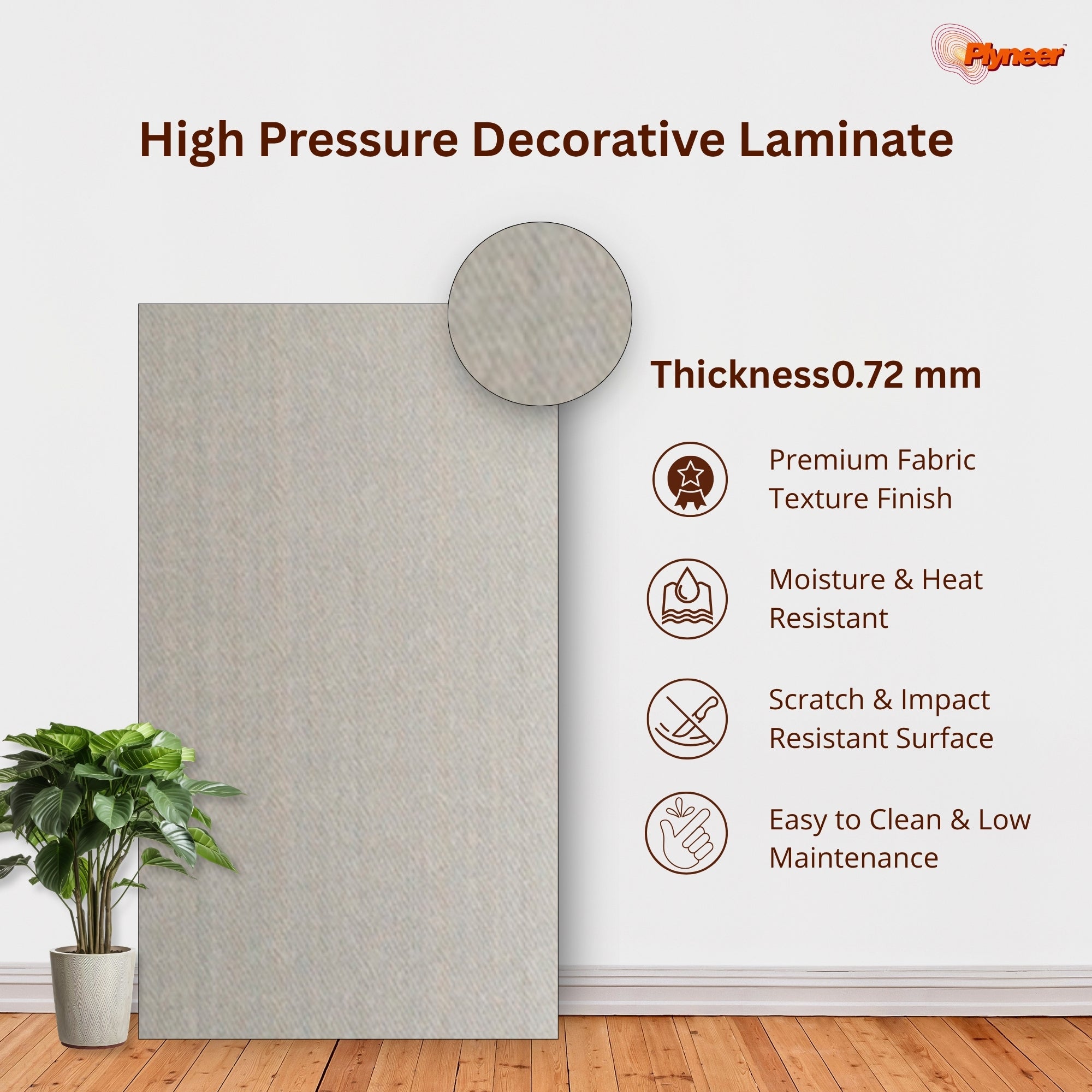 Plyneer Fabric Laminate 5133 SF Silver Frost – Sleek & Durable Finish