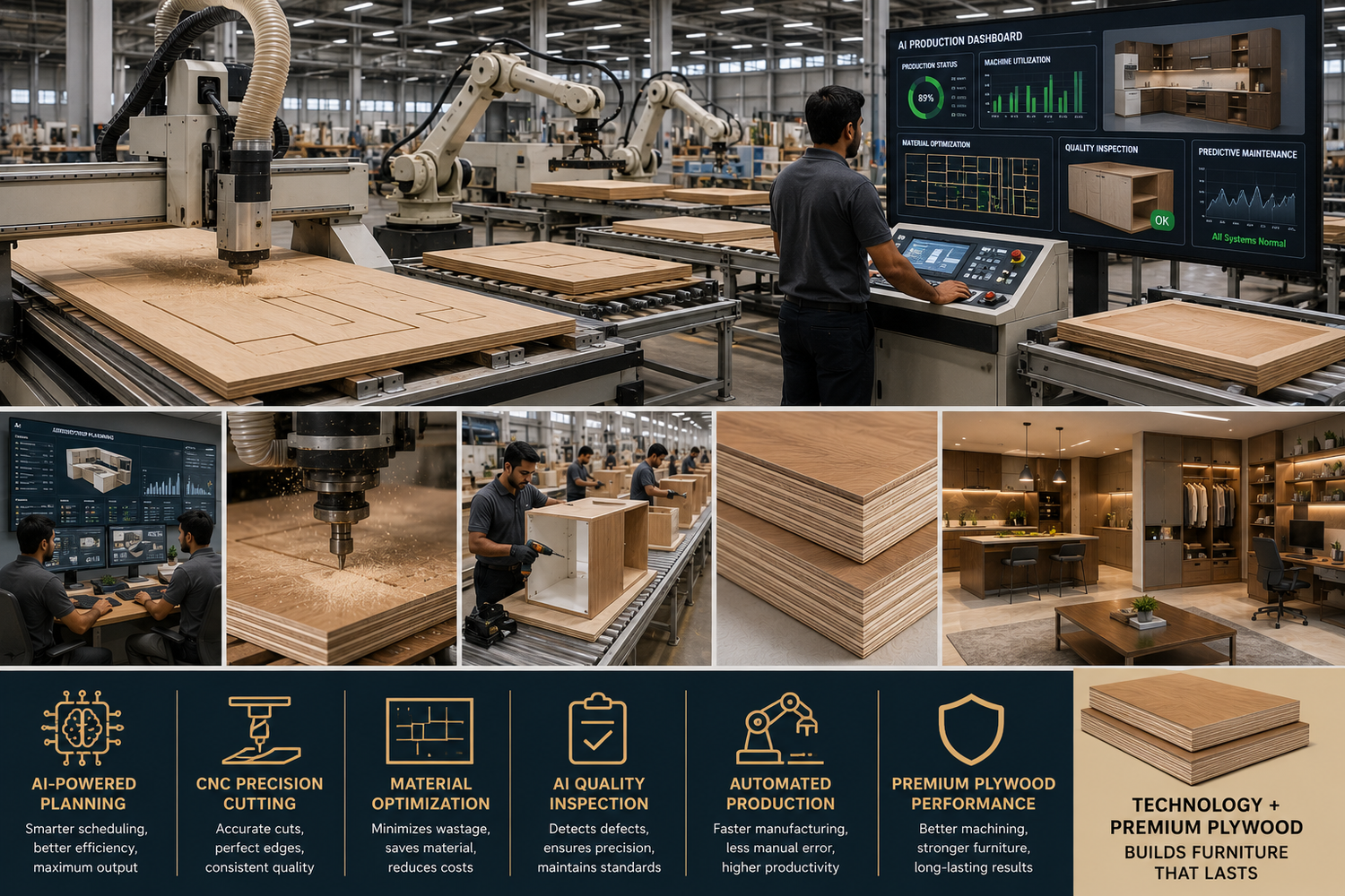 AI and CNC technology transforming modern furniture manufacturing.