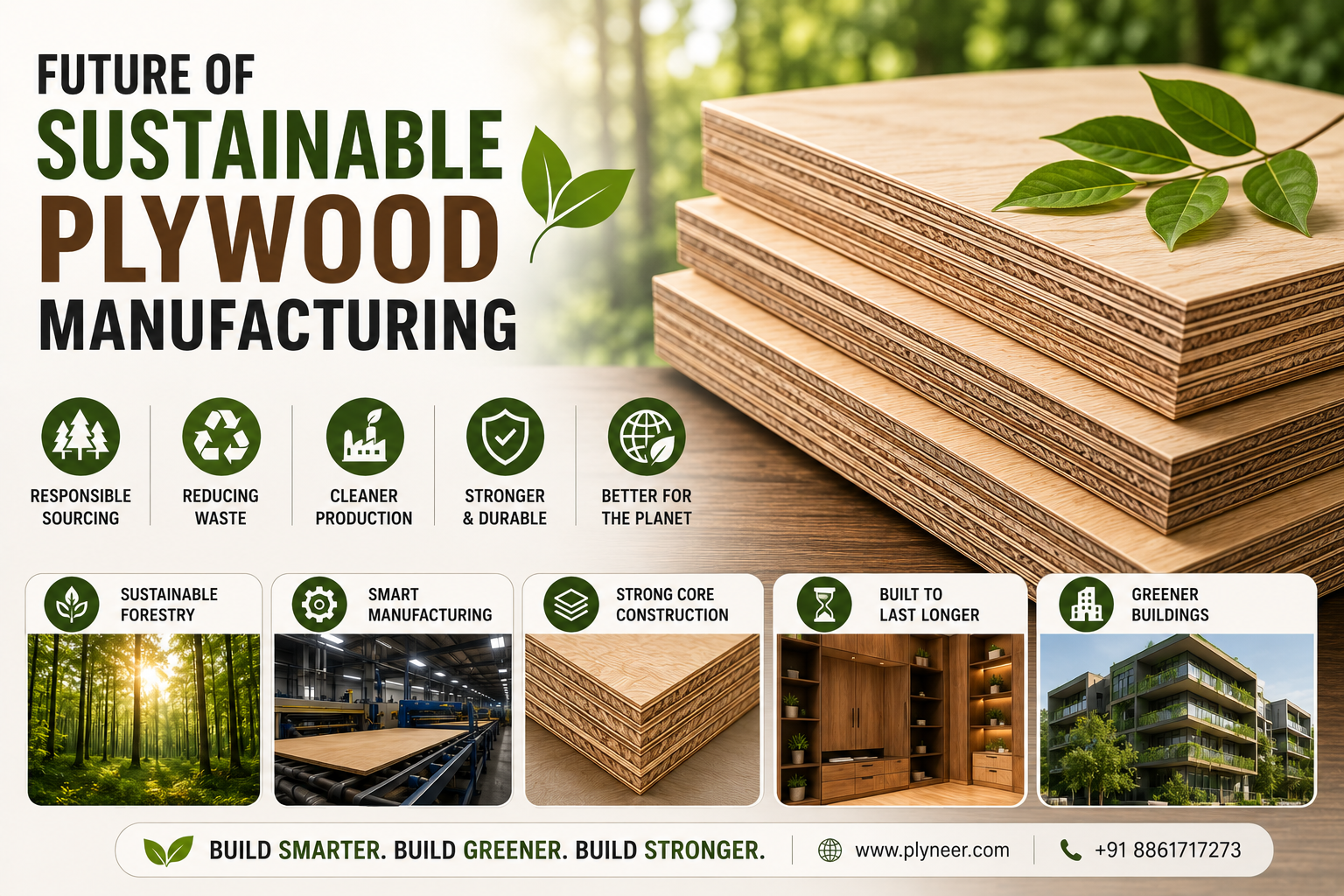 Modern sustainable plywood manufacturing using responsibly sourced timber, advanced technology, and eco-friendly production for stronger, greener, and longer-lasting interiors.