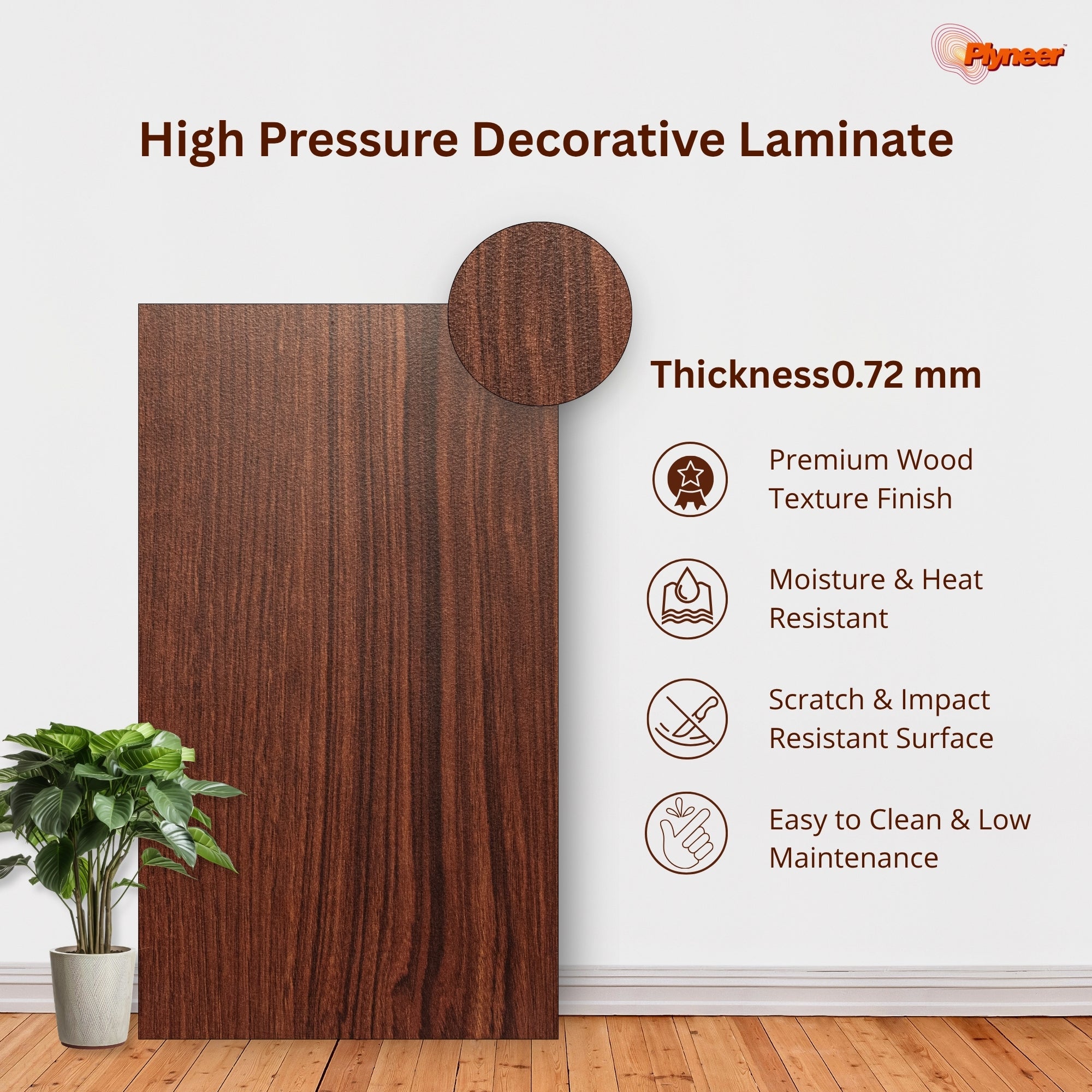 Plyneers Wood Laminate 2616 SF/MF BROWN RAFI WOOD