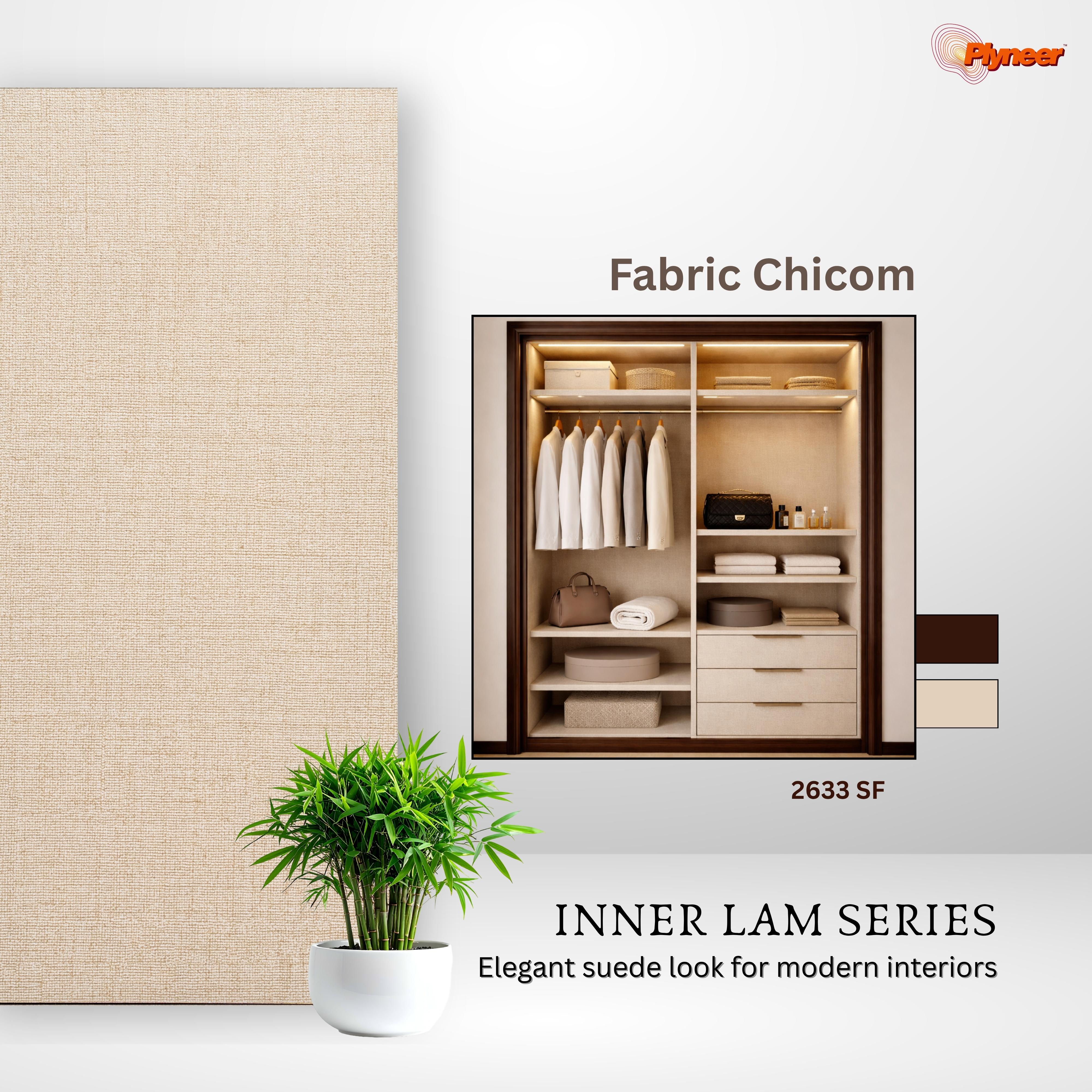 Plyneers Fabric Laminate 2633 SF Linen Fabric Brown