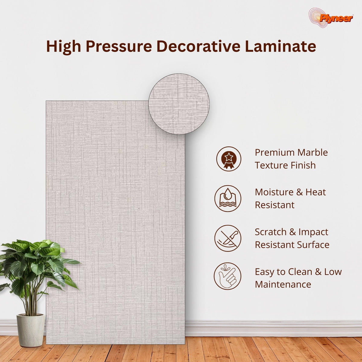 Plyneer Fabric Laminate 5102 SF Light Brown Cambric – Elegant Woven Fabric Look