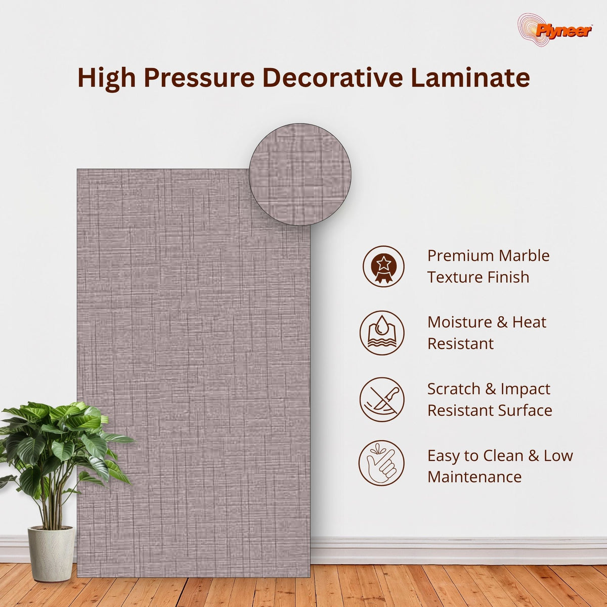 Plyneer Fabric Laminate 5101 SF Brown Cambric – Elegant Woven Fabric Look