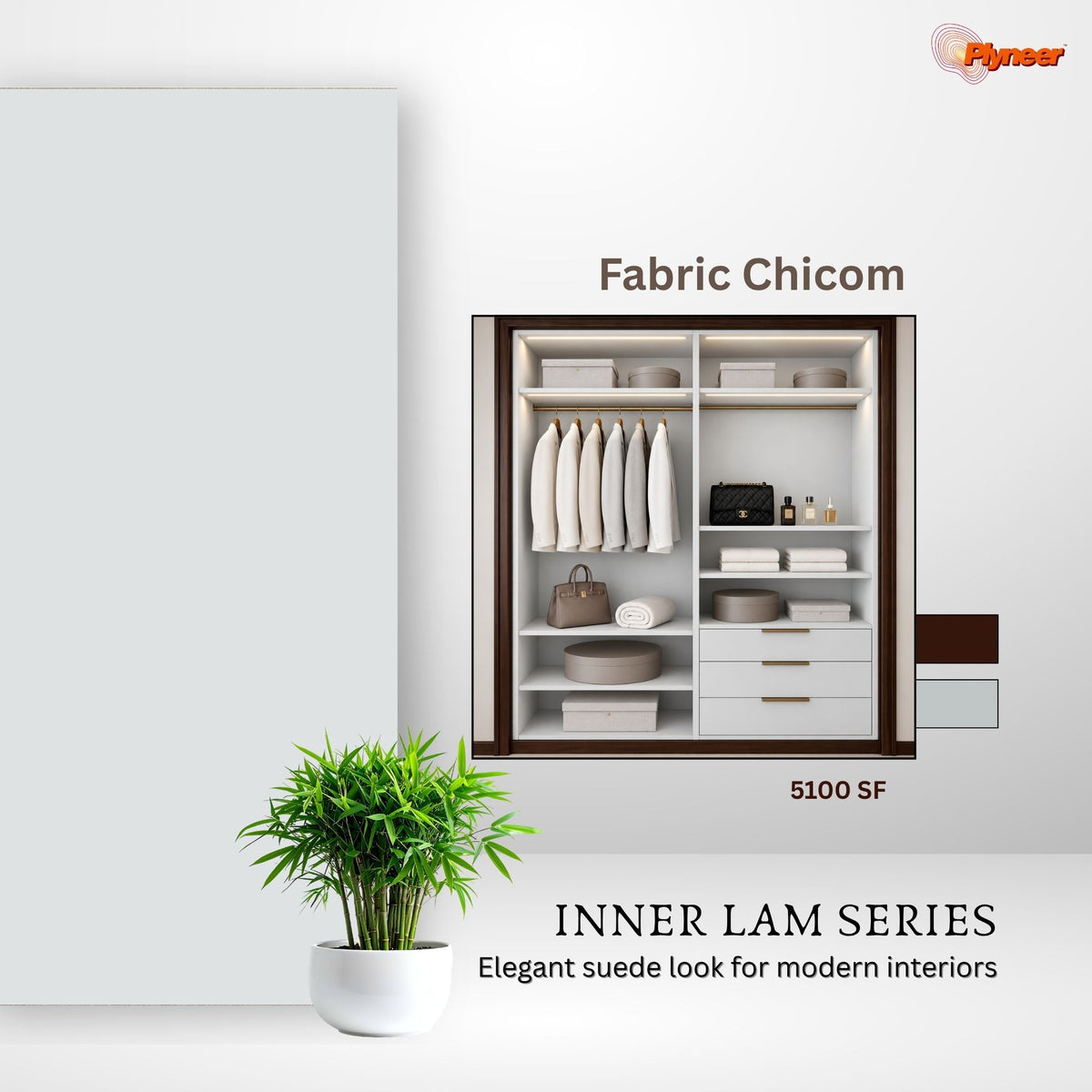 Plyneer Fabric Laminate 5100 SF Light Milk Cambric – Elegant Milky White Look
