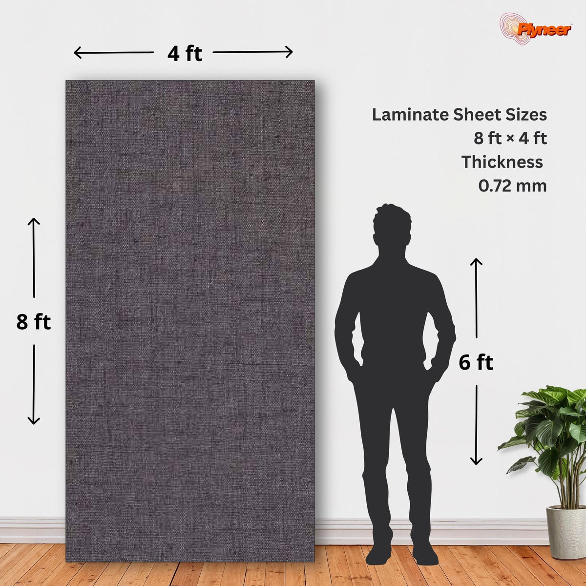 Plyneer Fabric Laminate 5106 SF Amethyst – Elegant Charcoal-Purple Woven Look