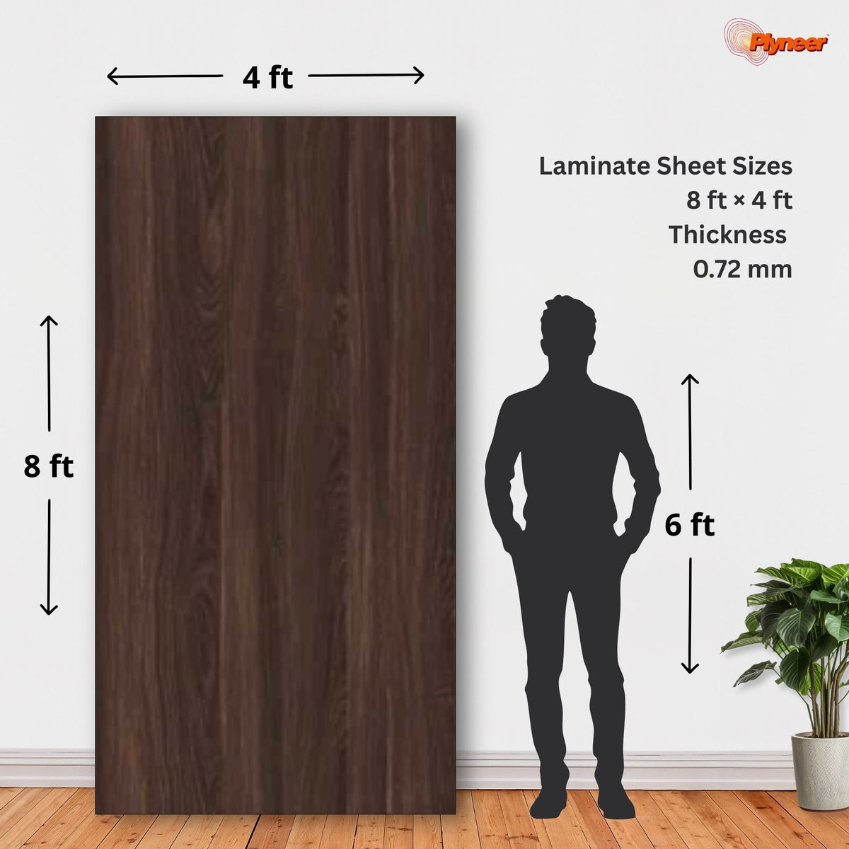 Plyneer Wood Laminate 5150 SF Meso Oak – Elegant Deep Brown Wood Grain Look