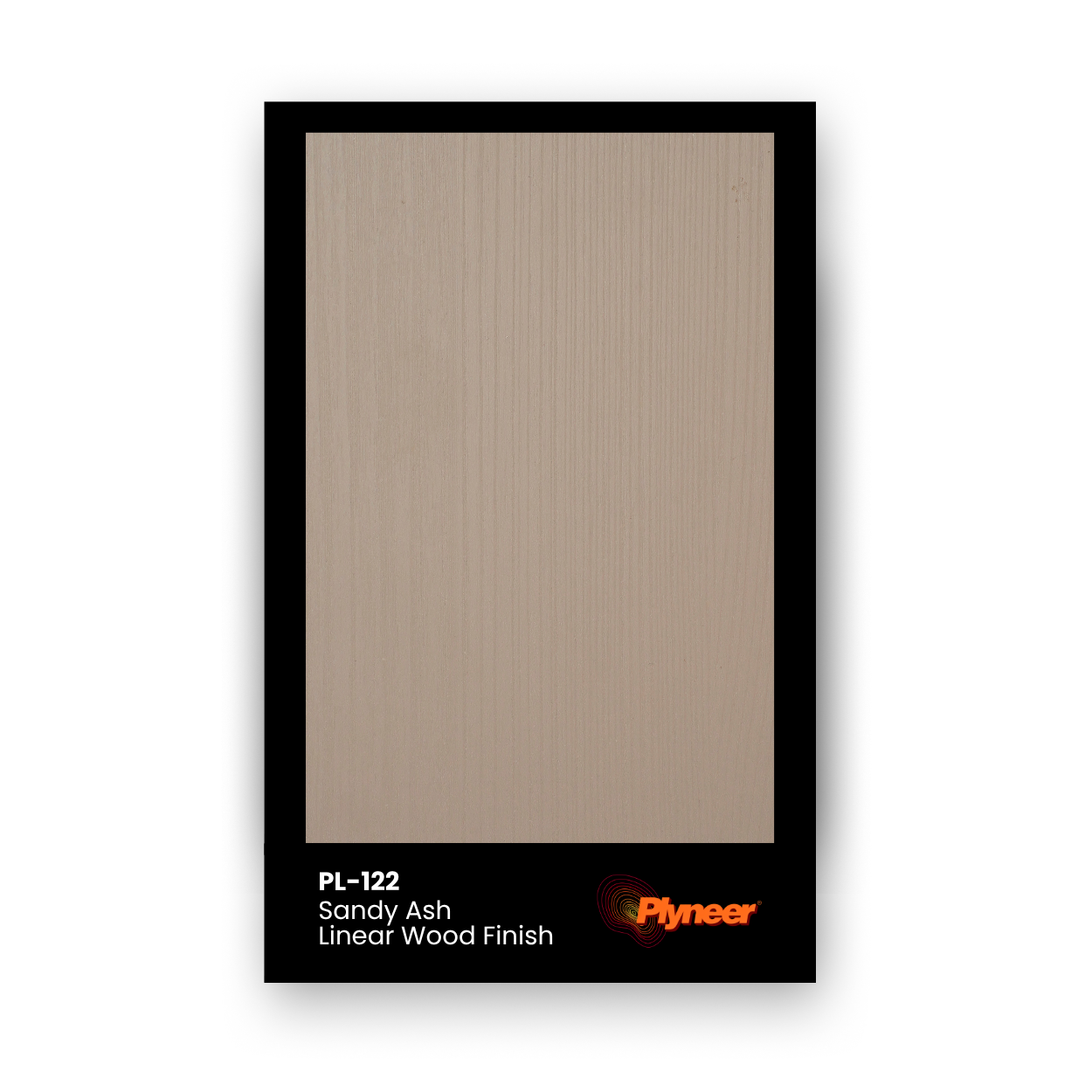 PL-122 sandy beige laminate with soft vertical ash woodgrain texture and matte finish by Plyneer.