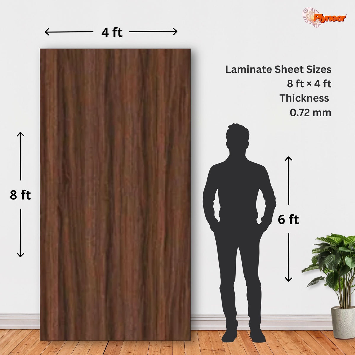 Plyneer Wood Laminate 5148 SF Pale Brown Oak – Elegant Warm Brown Wood Grain Look
