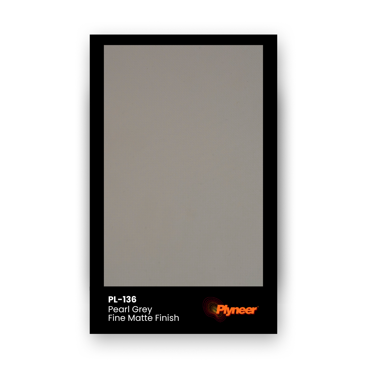 PL-136 Pearl Grey laminate with fine matte texture and smooth neutral finish by Plyneer.