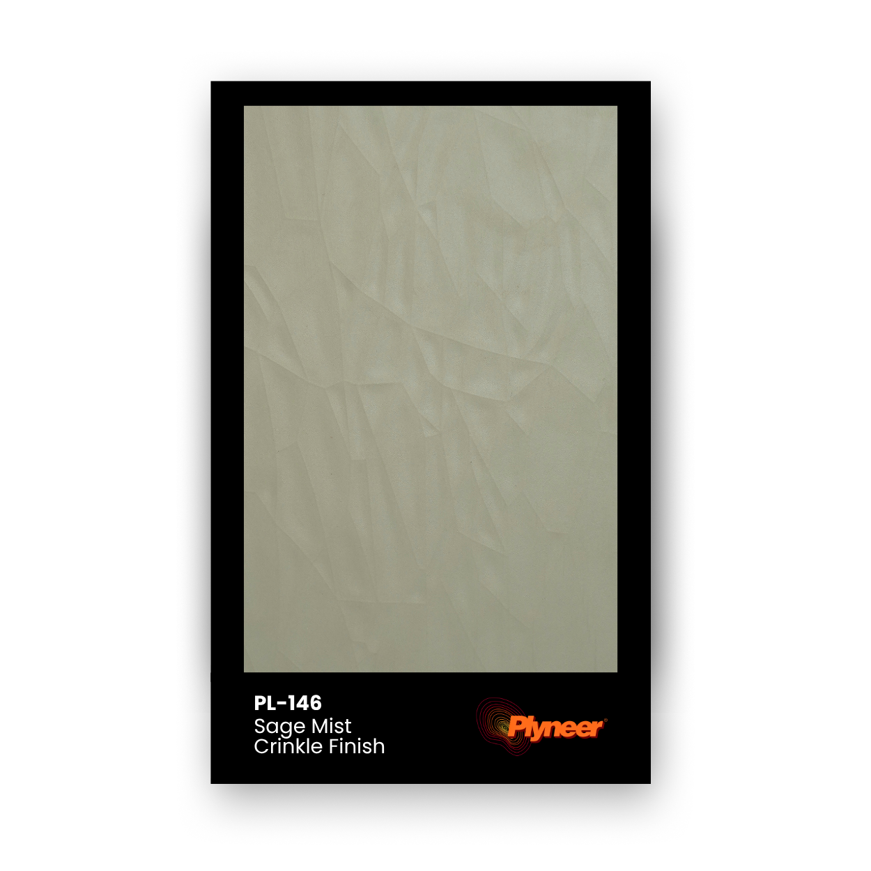 PL-146 Sage Mist laminate with a light green crinkle texture and matte finish by Plyneer.