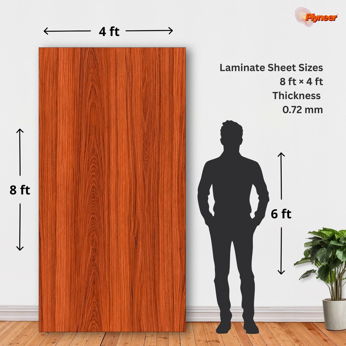 Plyneer Wood Laminate 5151 SF Red Oak Grain – Elegant Reddish-Brown Wood Look