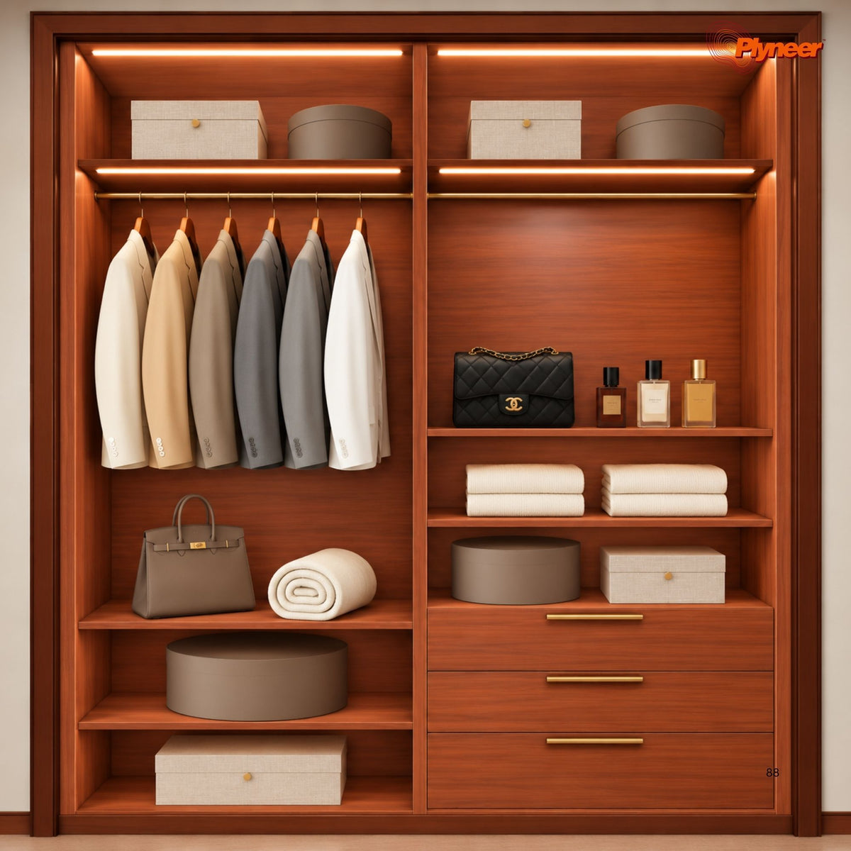 Plyneer Wood Laminate 5151 SF Red Oak Grain – Elegant Reddish-Brown Wood Look